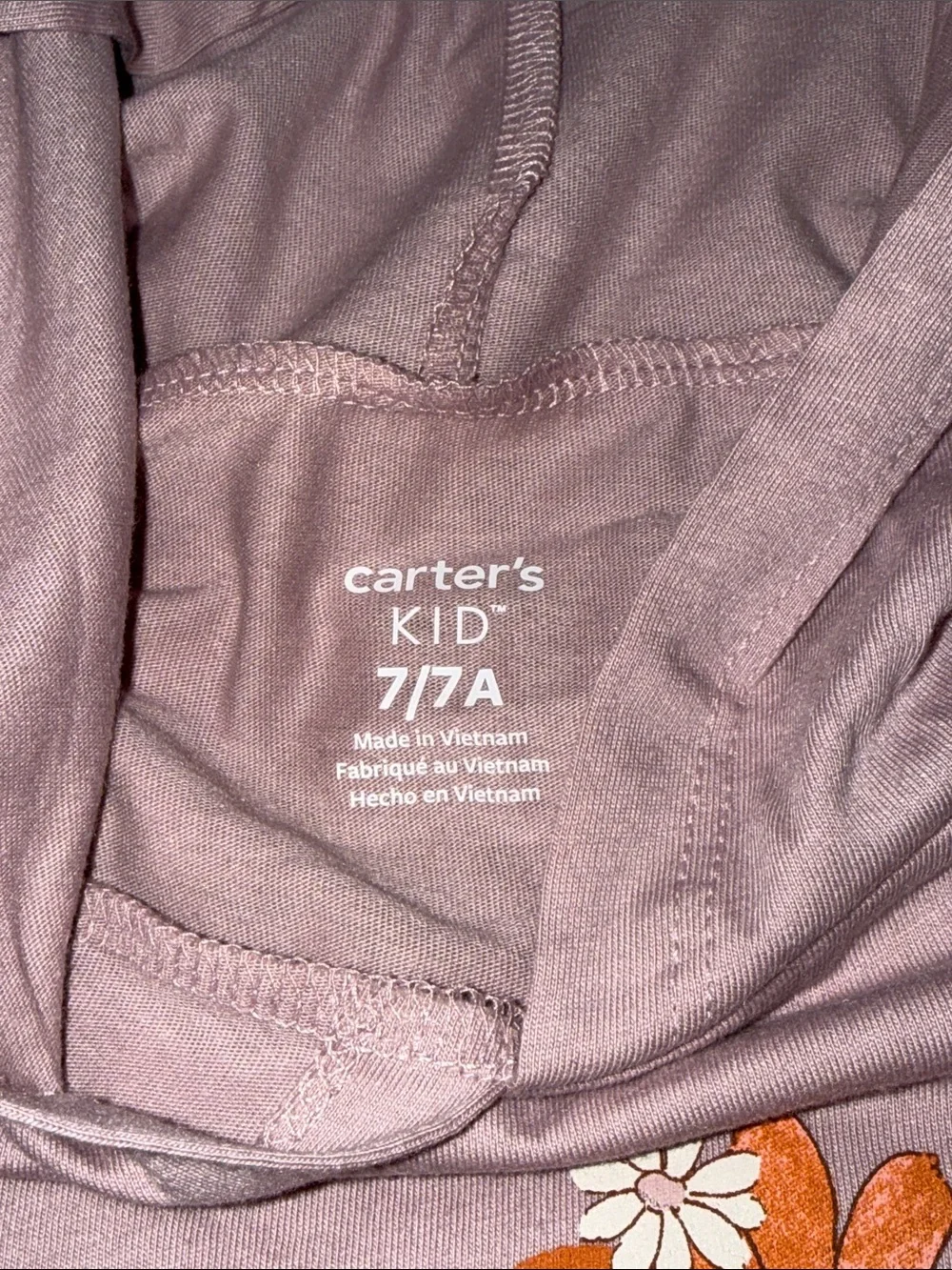 Carter's Light Purple Hooded Top with 'Love Blooms' Floral Graphic (7)